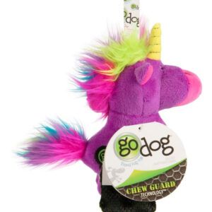 Godog Unicorns Durable Plush With Squeaker Dog Toy Small