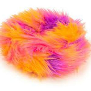 Godog Furballz Rings Durable Plush Squeaker Dog Toy Warm Rainbow Medium