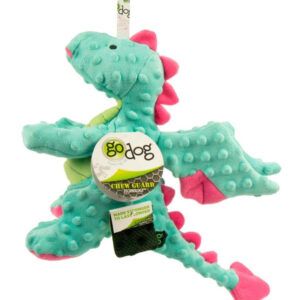 goDog Dragons Durable Plush Squeaker Dog Toy Large
