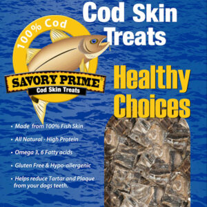 Savory Prime Cod Skin Crunchy Bites Dog Treats 4 oz