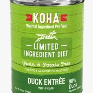 Koha Dog Limited Ingredient Grain Free 90% Duck 13oz. (Case of 12)