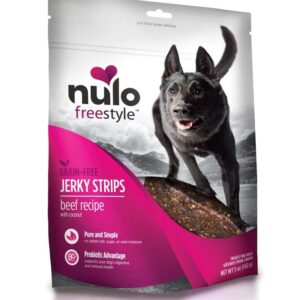 Nulo Jerky Strip Beef with Coconut Dog Treat 5 oz