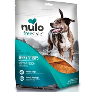 Nulo Jerky Strip Salmon with Strawberry Dog Treat 5 oz