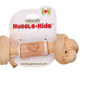 Hugglehounds Dog Natural Leather Knot Bone Medium