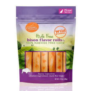 Canine Natural Hide Free 2.5inch  Bison Mini Roll 25Ct