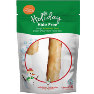 Canine Natural Hide Free 6-7inch  Chicken Holiday Candy Cane 1Ct