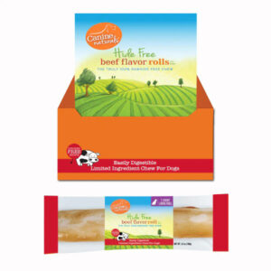Canine Natural Hide Free 7inch  Beef Large Roll 21Ct Disp Box