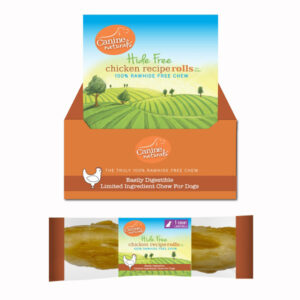 Canine Natural Hide Free 7inch  Chicken Large Roll 21Ct Disp Box