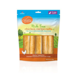 Canine Natural Hide Free 7inch  Chicken Large Roll 5Pk