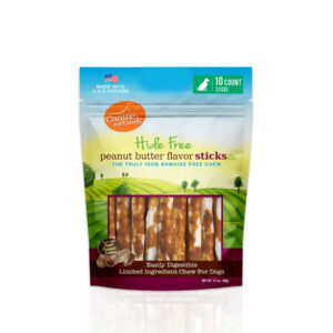 Canine Natural Hide Free 5inch Peanut Butter  Stick 10Pk