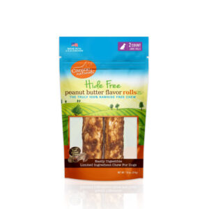 Canine Natural Hide Free 7inch Peanut Butter  Large Roll 2Pk