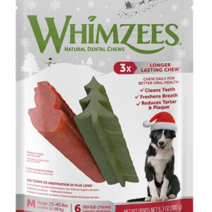 Whimzees Dog Holiday Medium 6.3 oz. 6ct.