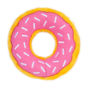 ZippyPaws Donutz Dog Toy Strawberry 1ea/Md