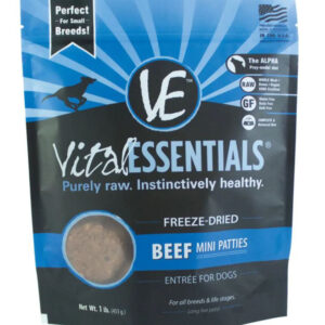 Vital Essentials Dog Freeze Dried Mini Pat Beef 14Oz