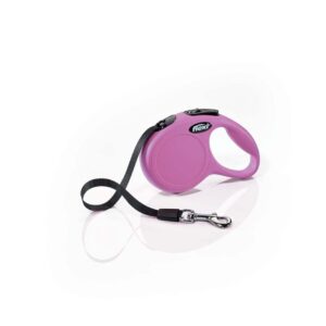Flexi Classic Retractable Tape Dog Leash Pink 10 ft Extra-Small