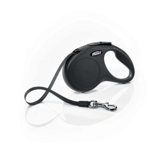Flexi Classic Retractable Tape Dog Leash Black 16 ft Small