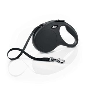 Flexi Classic Retractable Tape Dog Leash Black 16 ft Medium