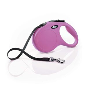 Flexi Classic Retractable Tape Dog Leash Pink 16 ft Medium