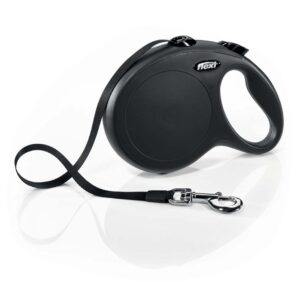 Flexi Classic Retractable Tape Dog Leash Black 16 ft Large