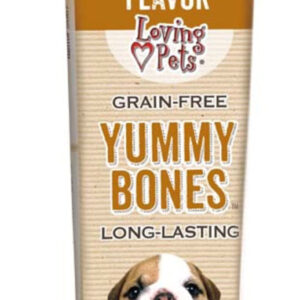 Loving Pets Yummy Bone Peanut Butter Flavor Filled Dog Treat Wrapped 2.8 oz