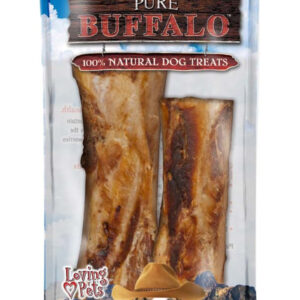 Loving Pets Pure Buffalo Femur Bones Dog Treat 2 Pack 4-6 in