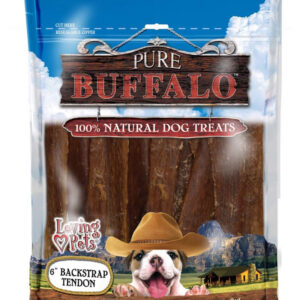 Loving Pets Pure Buffalo Backstrap Tendon Dog Treat 20 Pack 4-6 in