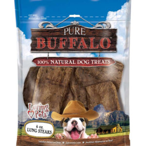 Loving Pets Pure Buffalo Lung Steaks Dog Treat 4 oz