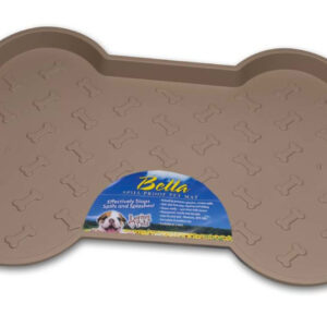 Loving Pets Spill-Proof Bone Shaped Dog Mat Tan Small