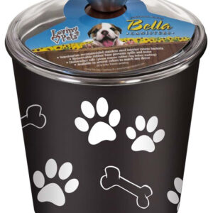 Loving Pets Treat Canister Paw Print & Bone Espresso