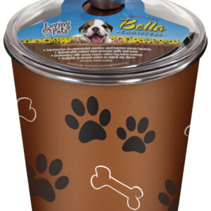 Loving Pets Treat Canister Paw Print & Bone Copper