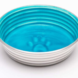Loving Pets Dog Bowl Paw Print Seine Blue Extra-Small