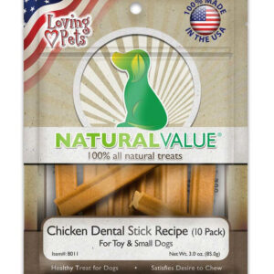 Loving Pets Chicken Dental Stick Recipe Dog Treat 3 oz 10 Pack