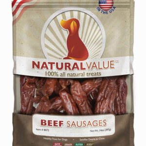 Loving Pets Natural Value Beef Sausage Recipe Dog Treat 13 oz
