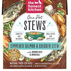 Honest Kitchen Dog One Pot Simmered Salmon & Chicken with Brown Rice & Brocolli 10.5oz. (Case of 6)
