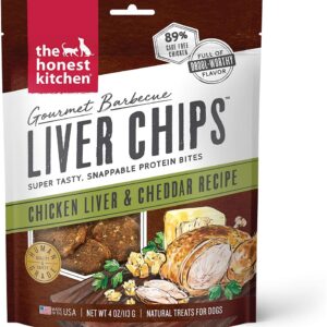 Honest Kitchen Dog Gourmet Chicken Liver & Cheddar Chips 4oz.
