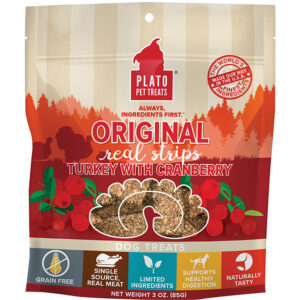Plato Dog Strp Grain Free Turkey Cranbury 3 Oz.