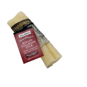 Icelandic+ Beef Rolled Collagen Stick W/ Wrapped Fish - 12-Ct Display Box 4" Chew Stick