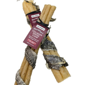 Icelandic+ Beef Collagen Dental Chew W/ Wrapped Fish - 18-Ct Display Box 8" Chew Stick