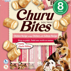 Inaba Dog Churu Bite Chken Salmon Wraps 6Ct/3.36Oz