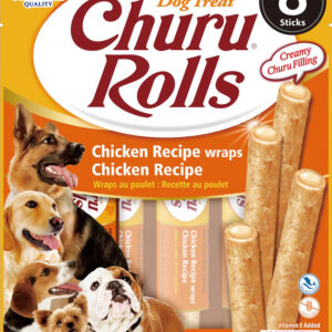 Inaba Dog Churu Rolls Chicken Wraps 6Ct/3.36Oz