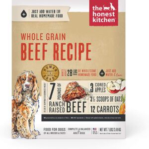 Honest Kitchen Dog Whole Grain Beef 7lbs. Box.