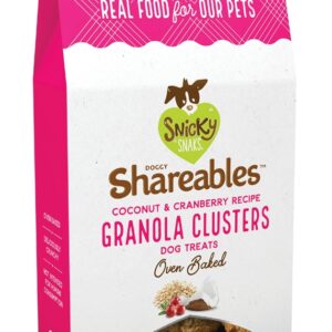 Snicky Snaks Dog Shareables Coconut and Cranberry Granola Clusters 6 Oz.