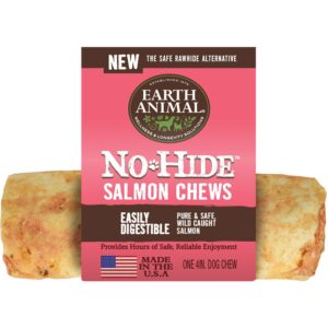 Earth Animal Dog No-Hide Salmon 4 Inches(24 Counter Refill Box)