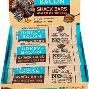 Etta Says!  Dog Meat Snack Bar Turkey and Bacon 1.5 Oz. 12 Count