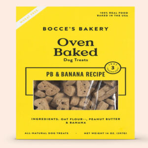 Bocces Bakery Dog Just Peanut Butter and Banana Biscuits 14Oz.