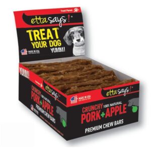 Etta Says! Dog Crunch Chew Bars Pork 12 Count