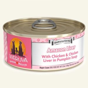 Weruva Dog Amazon Liver with Chicken & Chicken Liver in Pumpkin Soup 5.5oz. Case Of 24