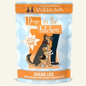 Dogs In The Kitchen Dog Goldie Lox with Chicken & Wild-Caught Salmon Au Jus 2.8oz. Pouch (Case Of 12)