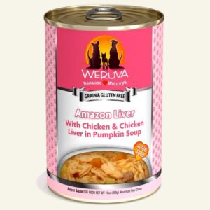Weruva Dog Amazon Liver with Chicken & Chicken Liver in Pumpkin Soup 14oz. Case Of 12