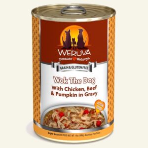 Weruva Wok The Dog with Chicken, Beef & Pumpkin in Gravy 14oz. Case Of 12